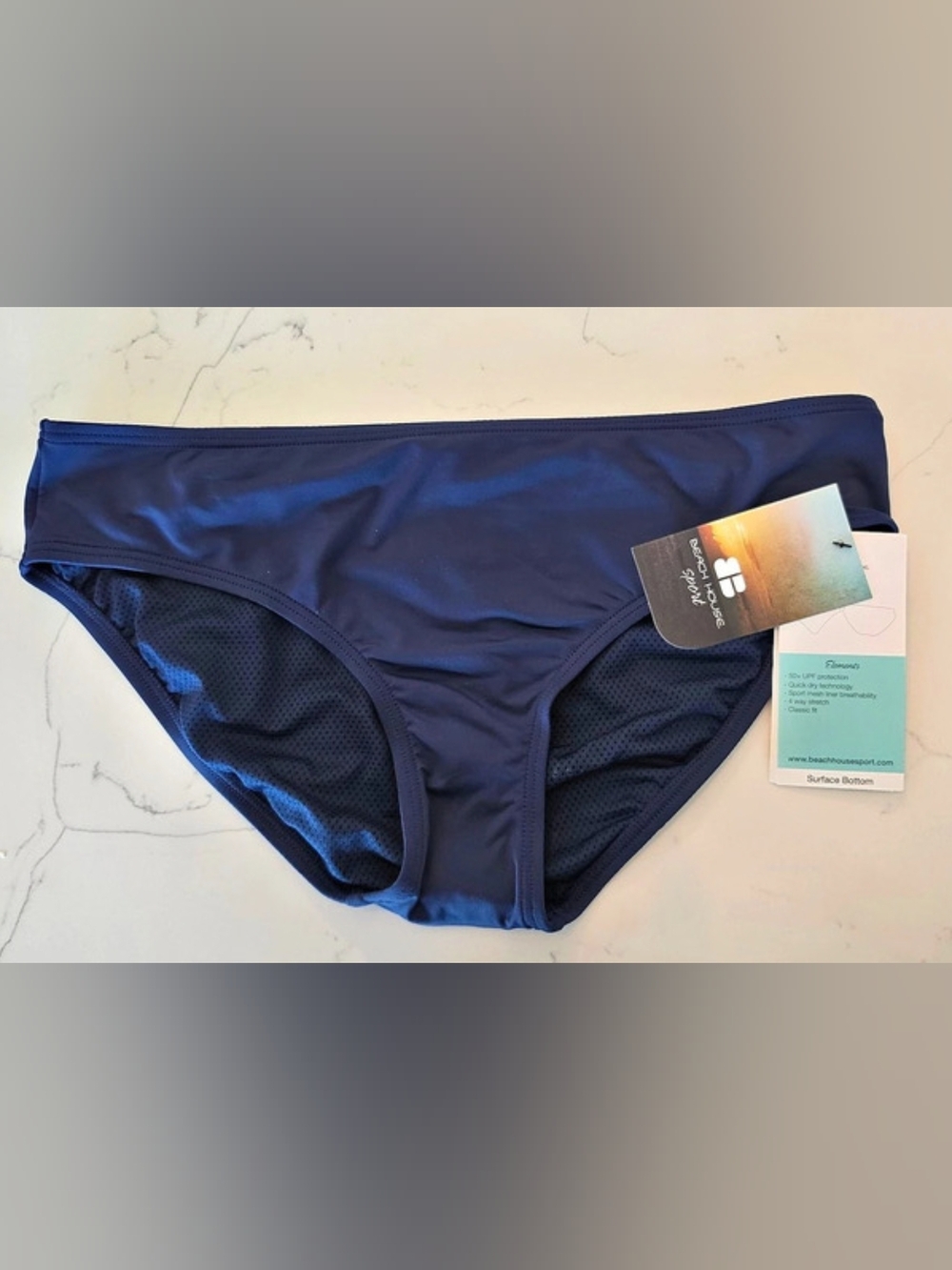 NWT Beach House Sport Surface Bikini Swim Bottom Navy Women's Size 14